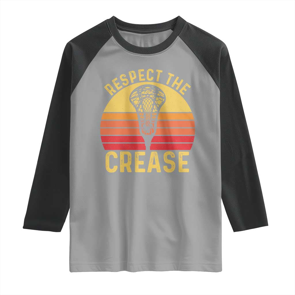 Funny Lacrosse Lax Goalie Goalkeeper Raglan Shirt Respect The Crease
