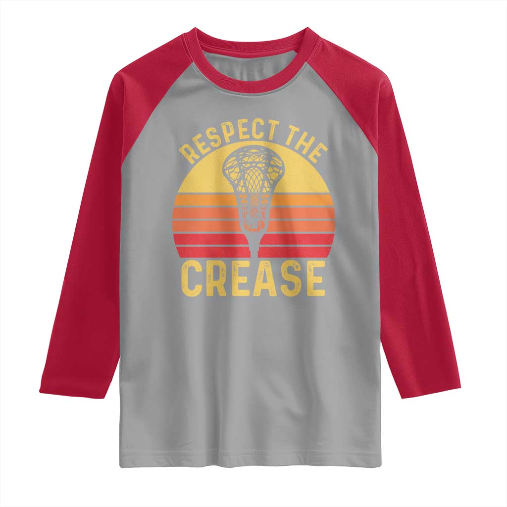 Funny Lacrosse Lax Goalie Goalkeeper Raglan Shirt Respect The Crease