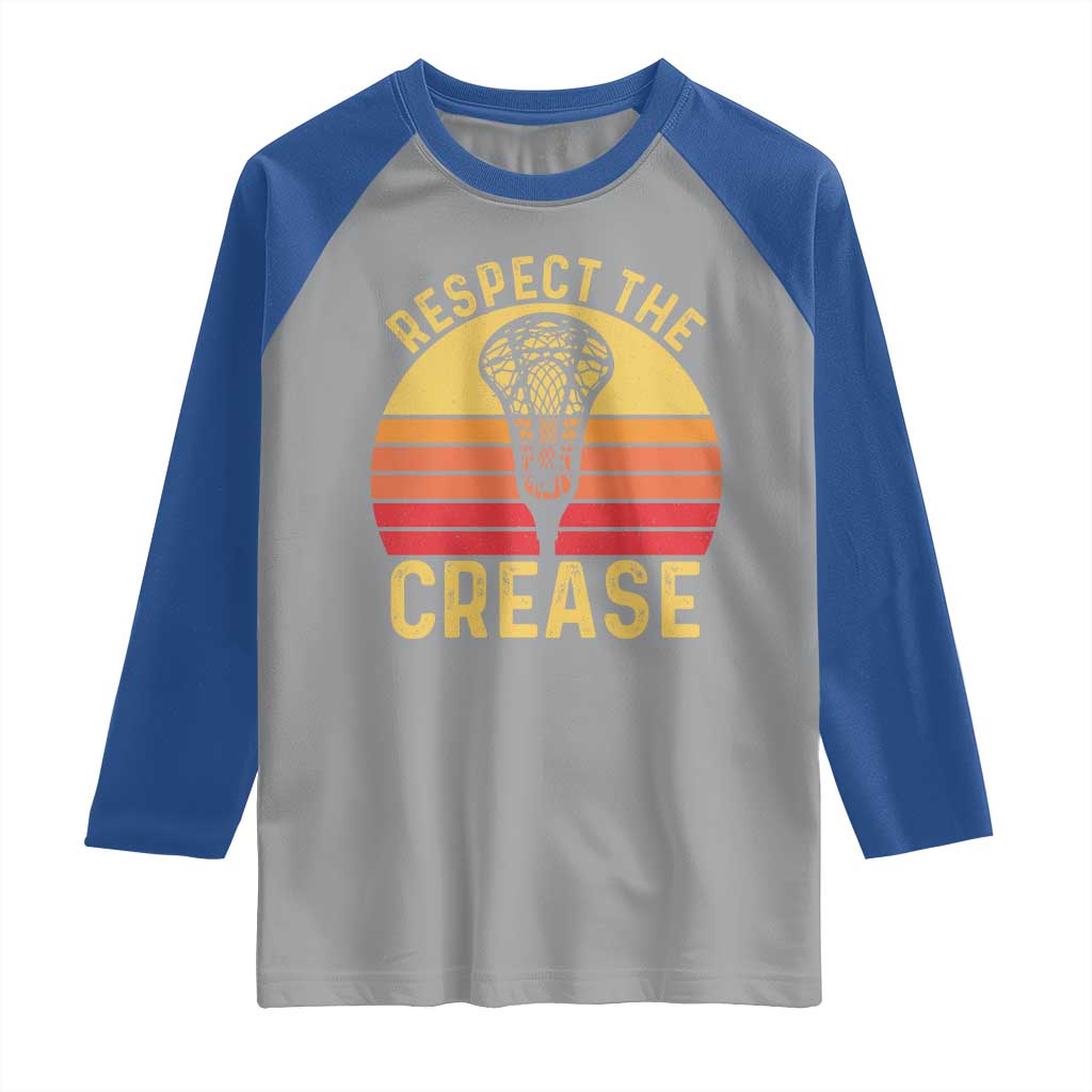 Funny Lacrosse Lax Goalie Goalkeeper Raglan Shirt Respect The Crease