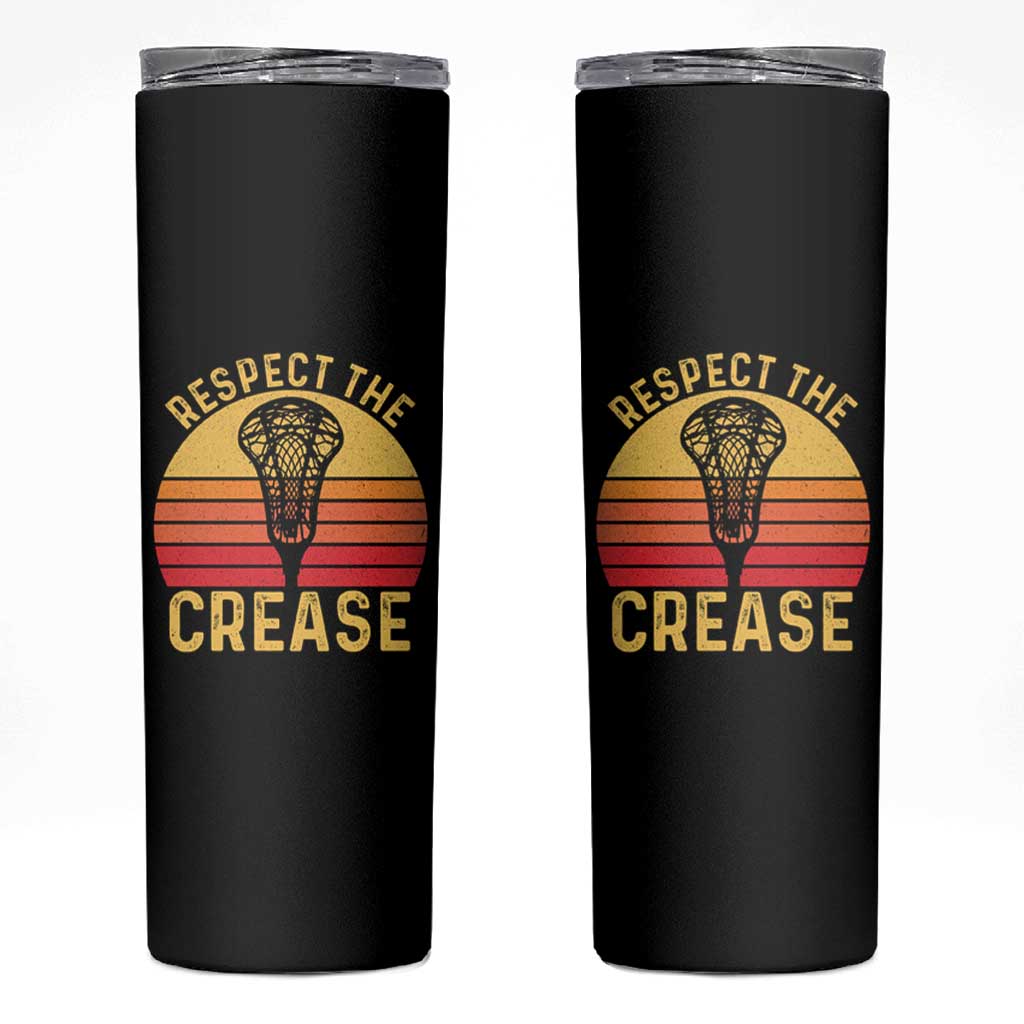 Funny Lacrosse Lax Goalie Goalkeeper Skinny Tumbler Respect The Crease