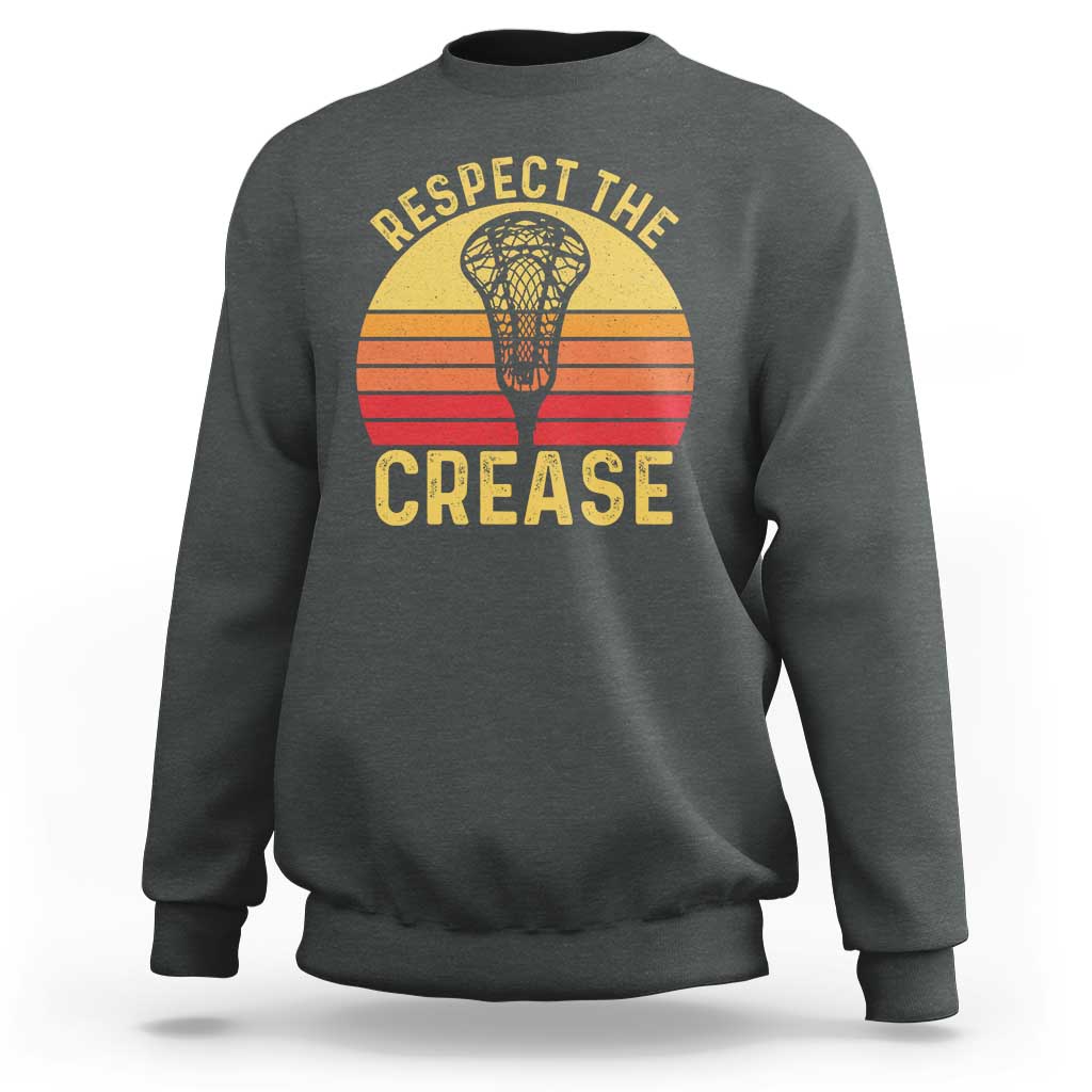 Funny Lacrosse Lax Goalie Goalkeeper Sweatshirt Respect The Crease