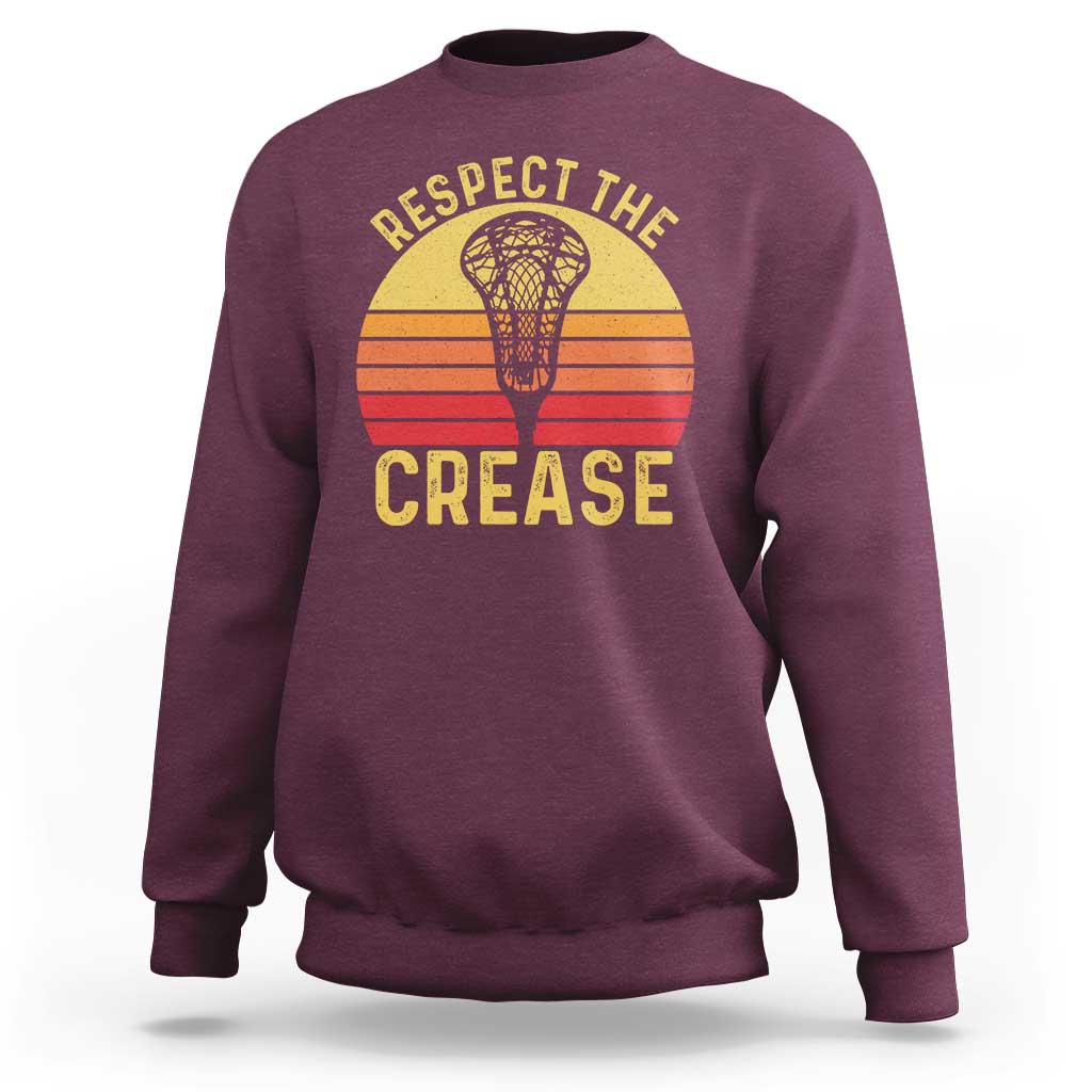 Funny Lacrosse Lax Goalie Goalkeeper Sweatshirt Respect The Crease