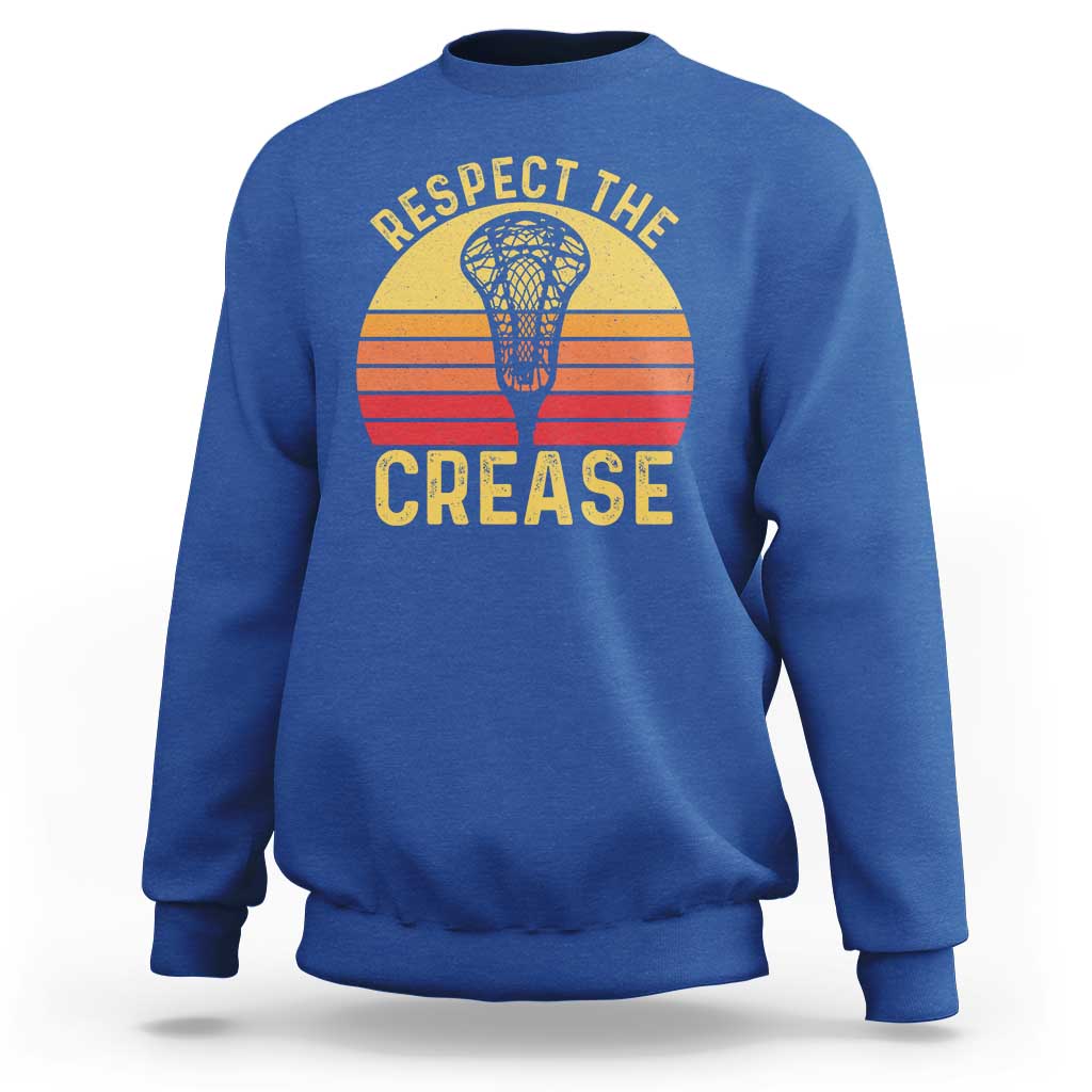 Funny Lacrosse Lax Goalie Goalkeeper Sweatshirt Respect The Crease