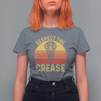 Funny Lacrosse Lax Goalie Goalkeeper T Shirt For Women Respect The Crease