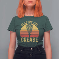 Funny Lacrosse Lax Goalie Goalkeeper T Shirt For Women Respect The Crease