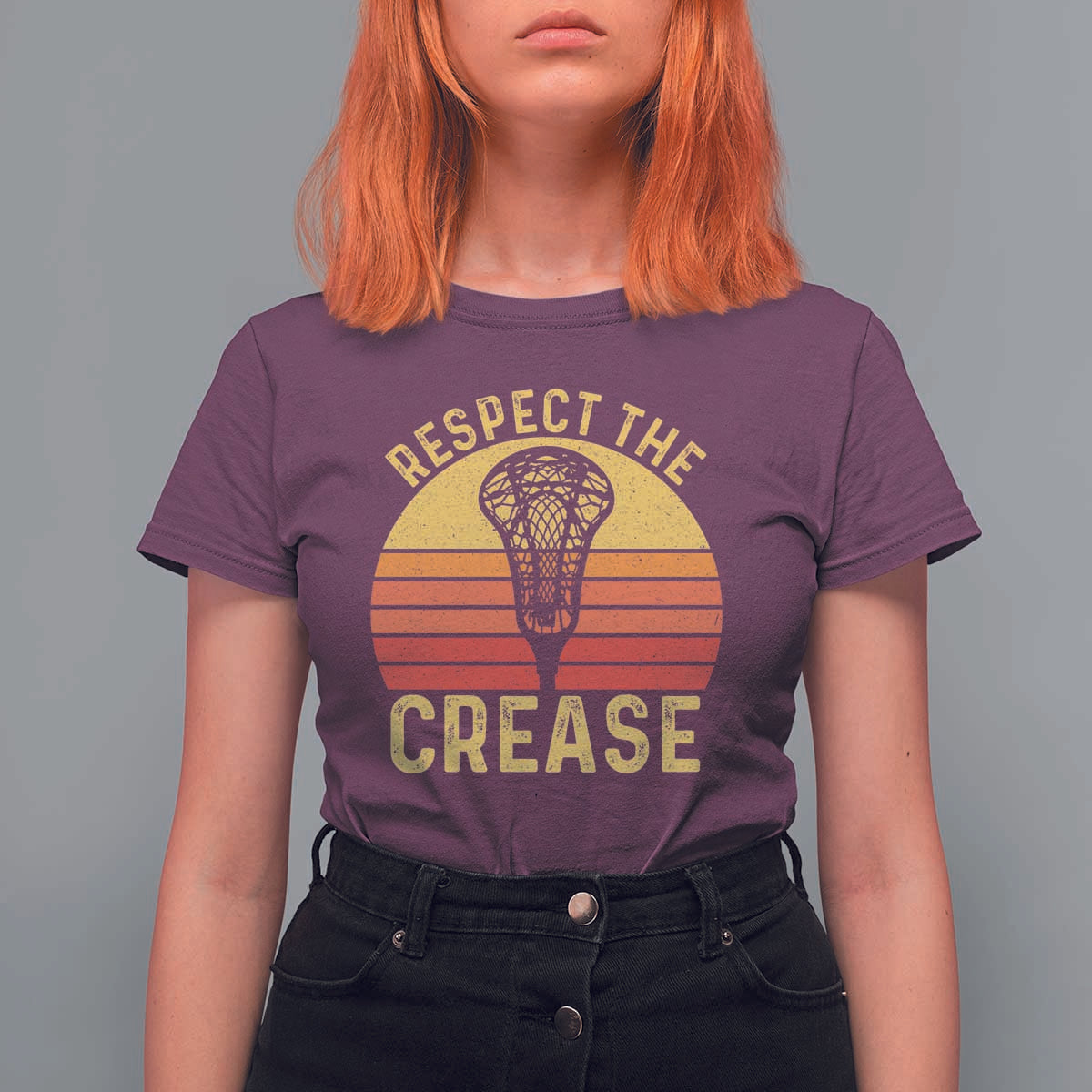 Funny Lacrosse Lax Goalie Goalkeeper T Shirt For Women Respect The Crease