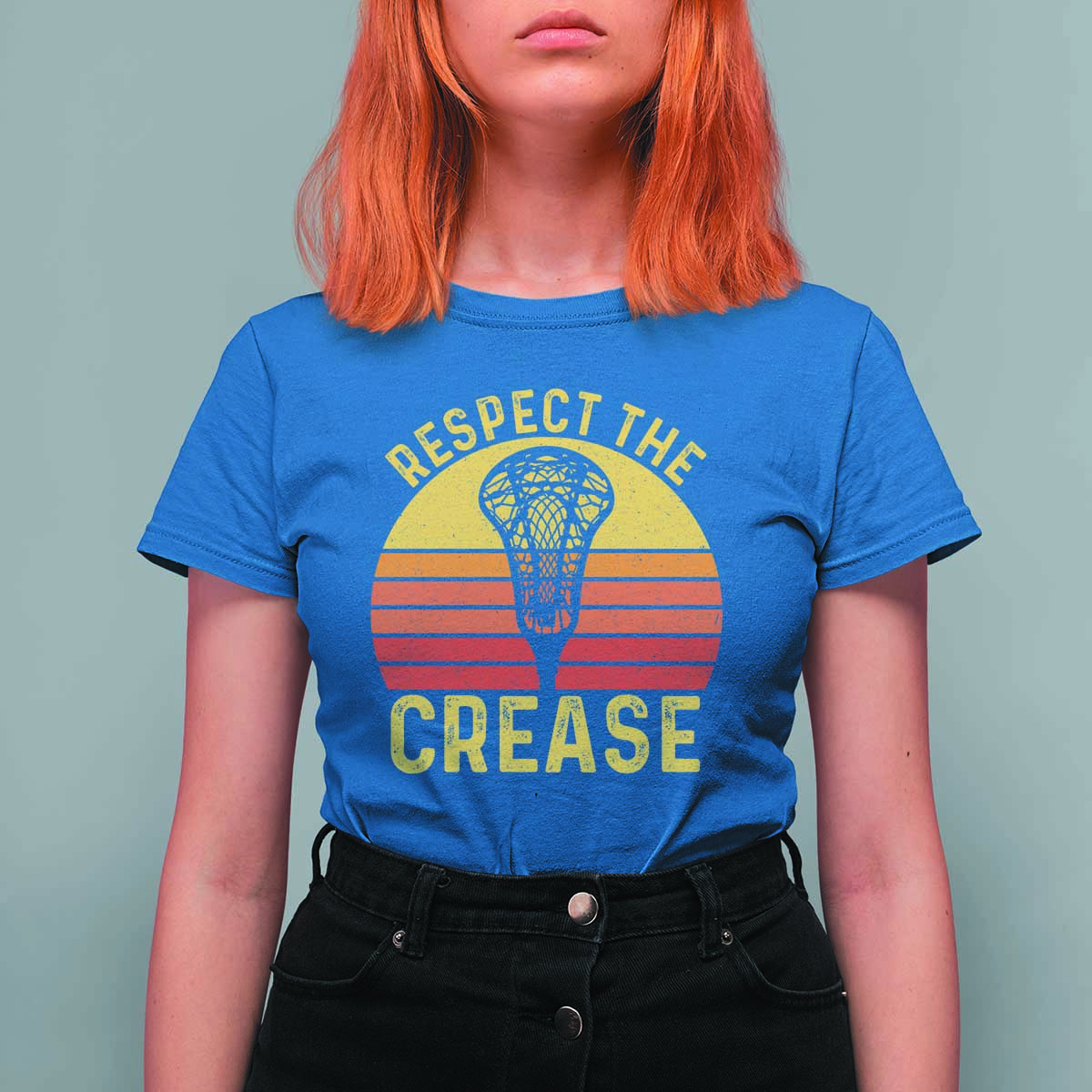 Funny Lacrosse Lax Goalie Goalkeeper T Shirt For Women Respect The Crease