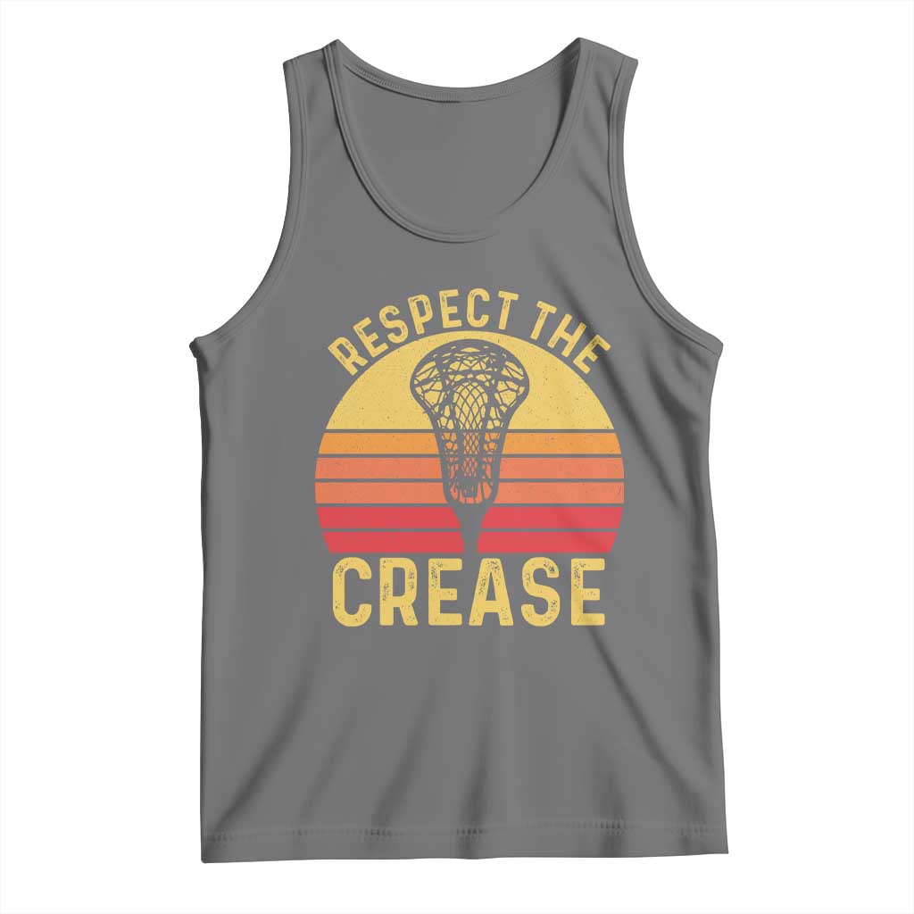 Funny Lacrosse Lax Goalie Goalkeeper Tank Top Respect The Crease