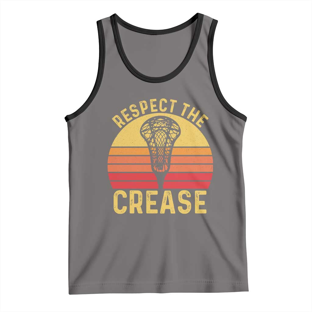 Funny Lacrosse Lax Goalie Goalkeeper Tank Top Respect The Crease