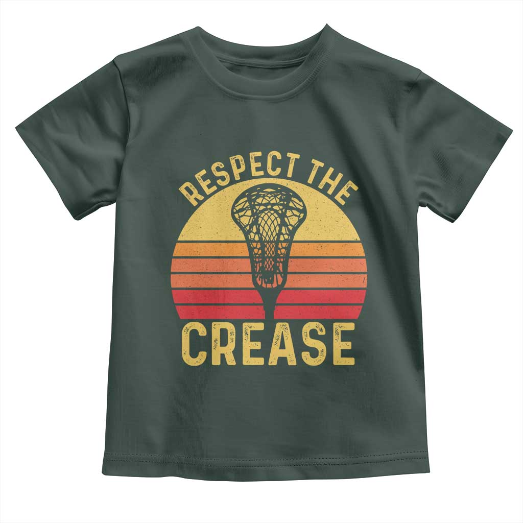 Funny Lacrosse Lax Goalie Goalkeeper Toddler T Shirt Respect The Crease
