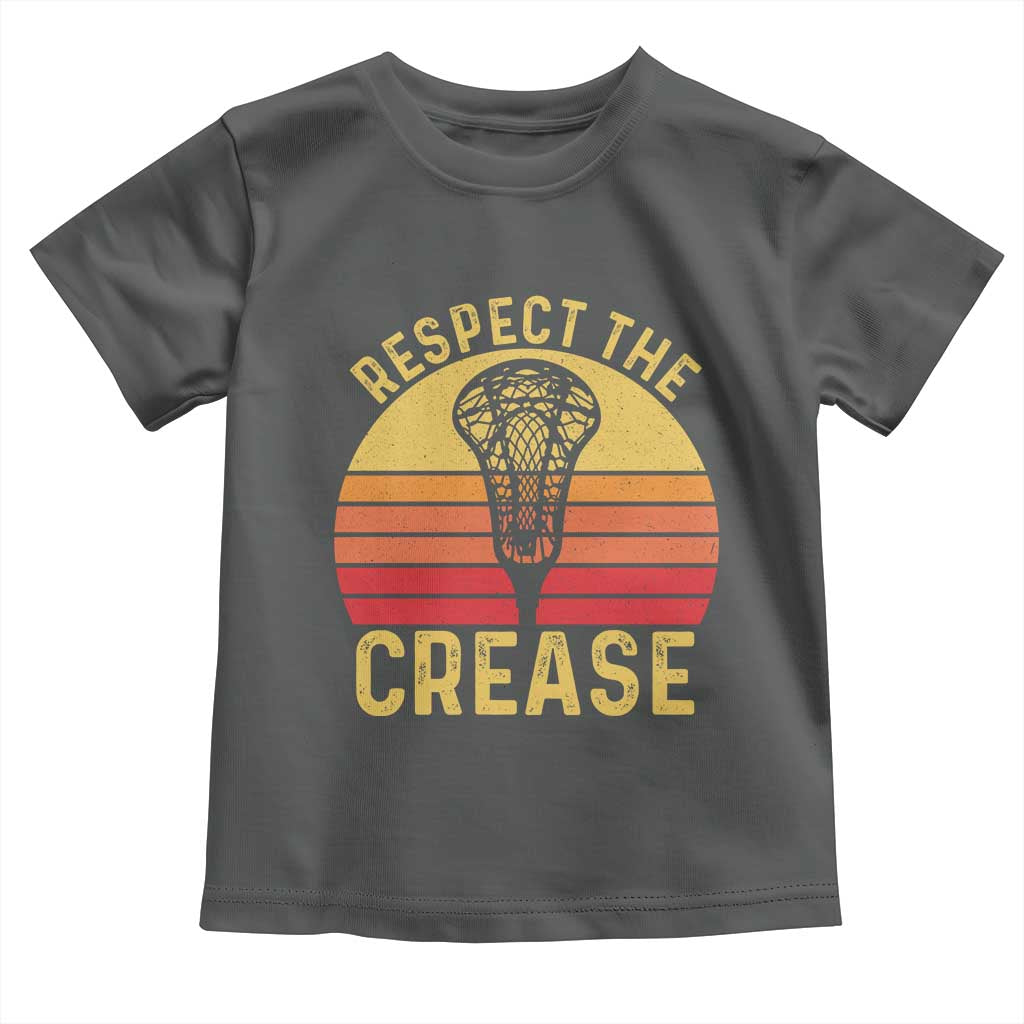 Funny Lacrosse Lax Goalie Goalkeeper Toddler T Shirt Respect The Crease
