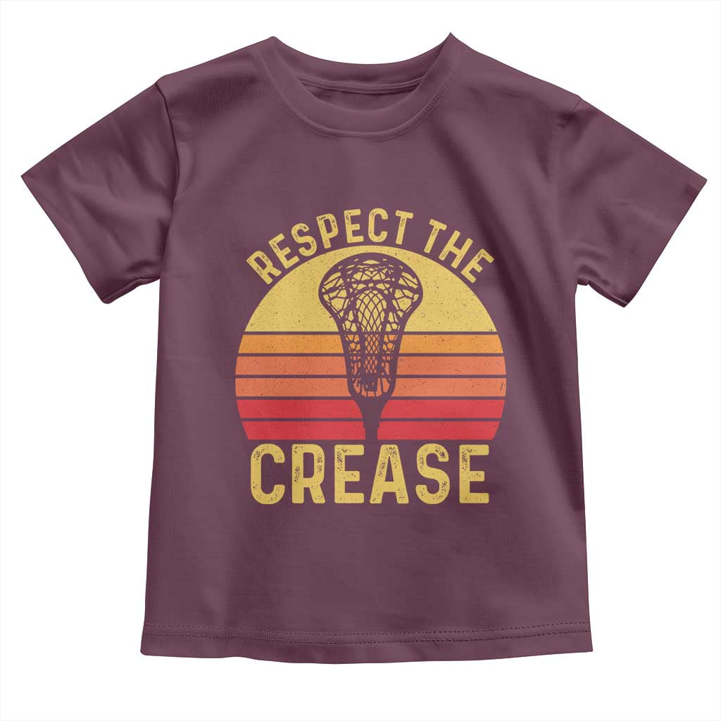 Funny Lacrosse Lax Goalie Goalkeeper Toddler T Shirt Respect The Crease
