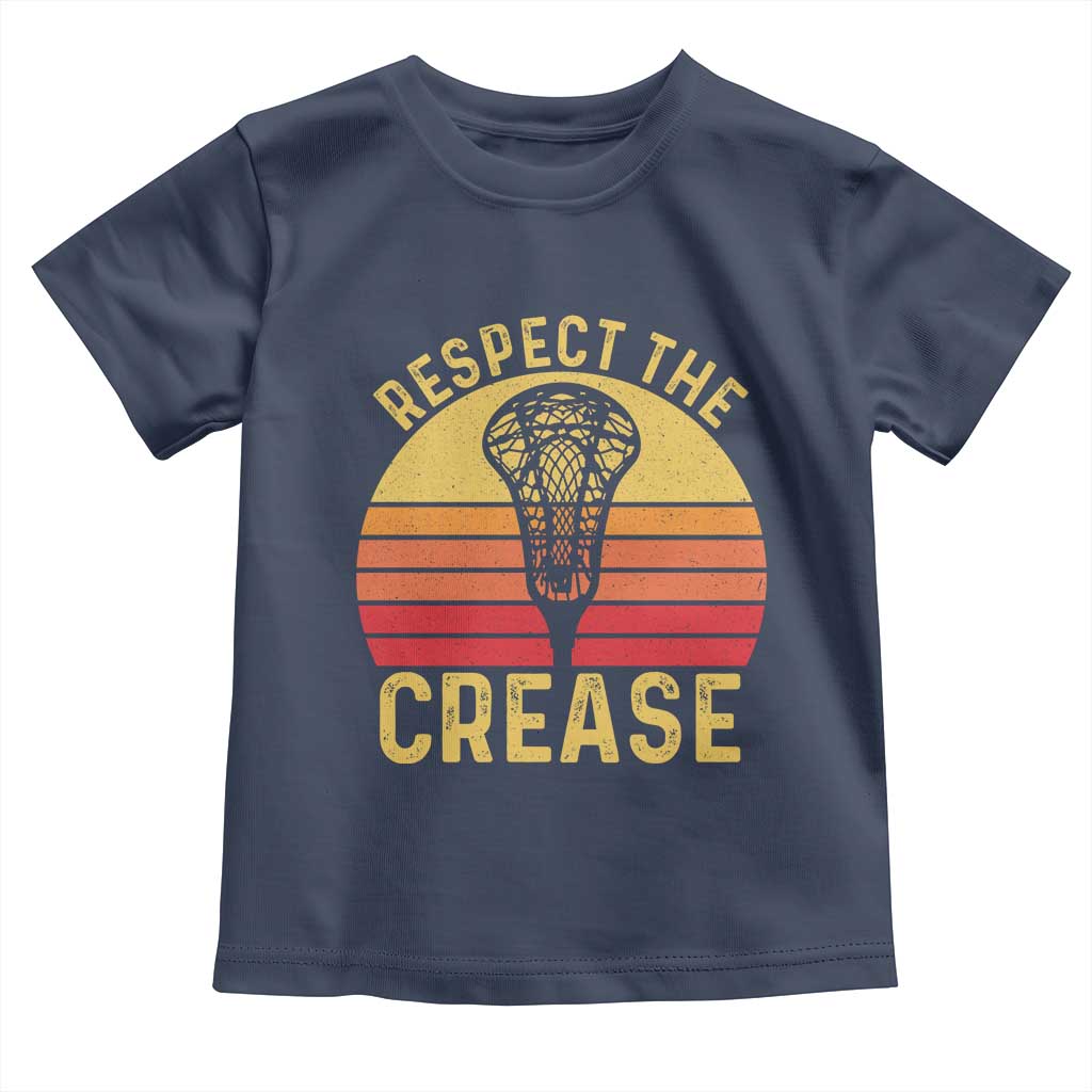 Funny Lacrosse Lax Goalie Goalkeeper Toddler T Shirt Respect The Crease