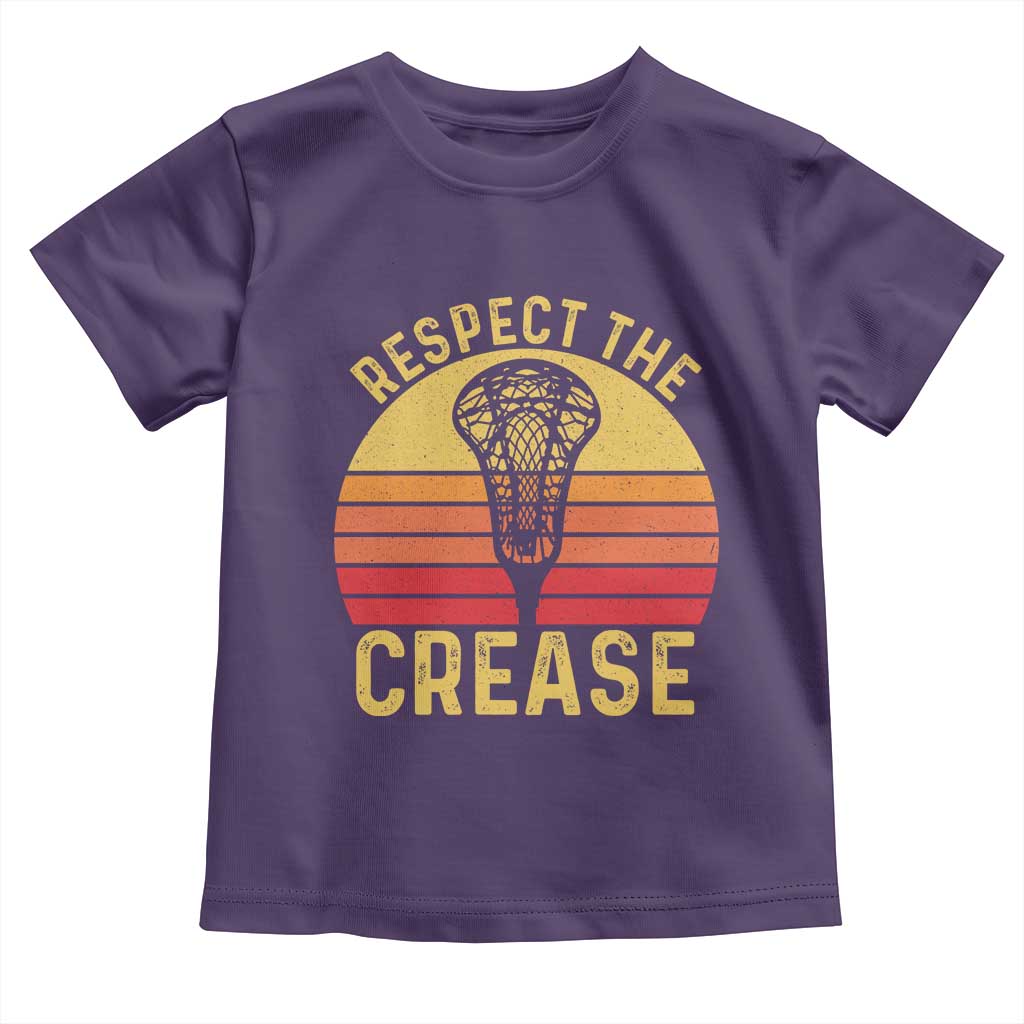 Funny Lacrosse Lax Goalie Goalkeeper Toddler T Shirt Respect The Crease