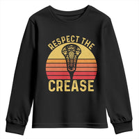 Funny Lacrosse Lax Goalie Goalkeeper Youth Sweatshirt Respect The Crease