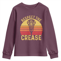 Funny Lacrosse Lax Goalie Goalkeeper Youth Sweatshirt Respect The Crease