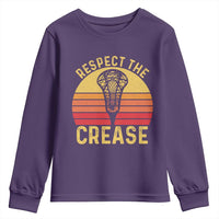 Funny Lacrosse Lax Goalie Goalkeeper Youth Sweatshirt Respect The Crease