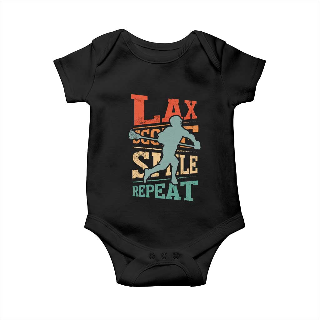 Funny Lax Score Smile Repeat Baby Onesie Lax Lacrosse Lover