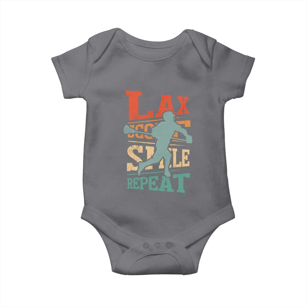 Funny Lax Score Smile Repeat Baby Onesie Lax Lacrosse Lover
