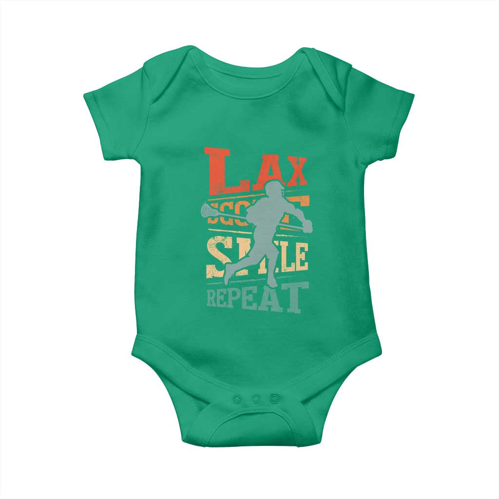 Funny Lax Score Smile Repeat Baby Onesie Lax Lacrosse Lover