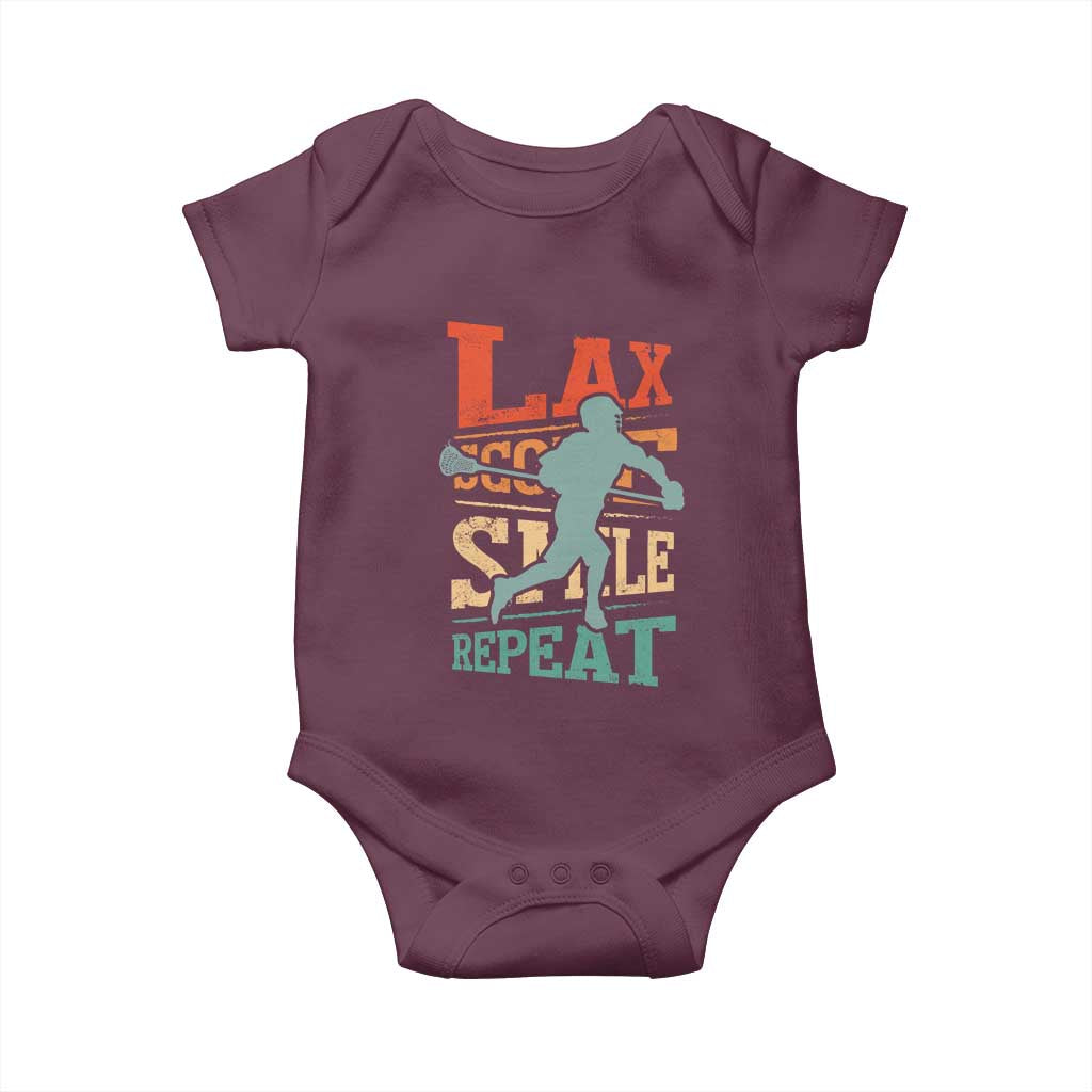 Funny Lax Score Smile Repeat Baby Onesie Lax Lacrosse Lover