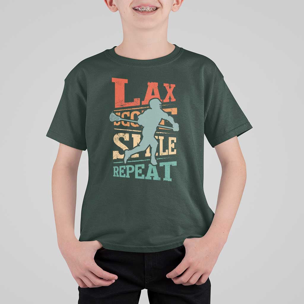 Funny Lax Score Smile Repeat T Shirt For Kid Lax Lacrosse Lover