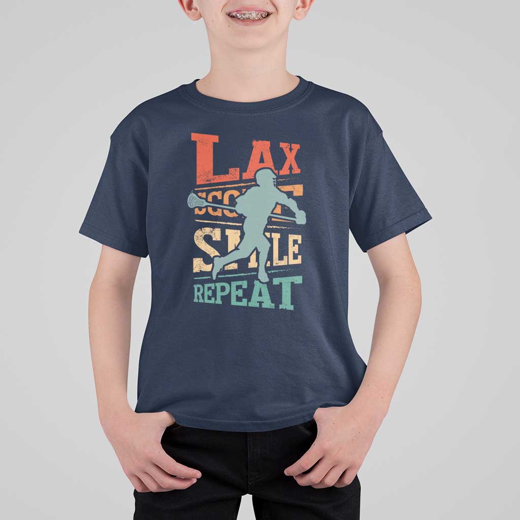Funny Lax Score Smile Repeat T Shirt For Kid Lax Lacrosse Lover