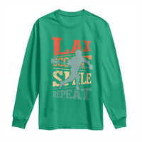Funny Lax Score Smile Repeat Long Sleeve Shirt Lax Lacrosse Lover