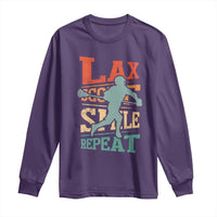 Funny Lax Score Smile Repeat Long Sleeve Shirt Lax Lacrosse Lover