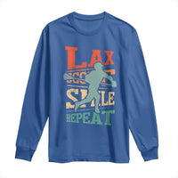 Funny Lax Score Smile Repeat Long Sleeve Shirt Lax Lacrosse Lover