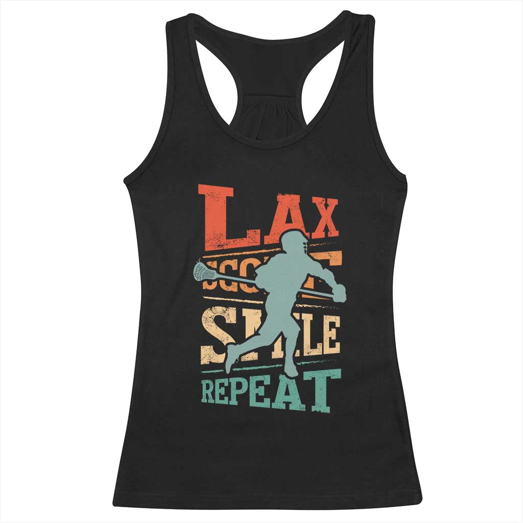 Funny Lax Score Smile Repeat Racerback Tank Top Lax Lacrosse Lover