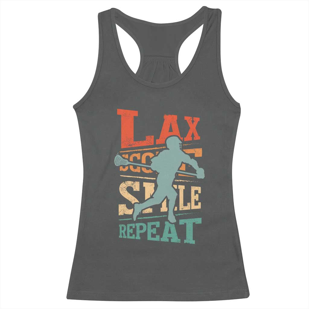 Funny Lax Score Smile Repeat Racerback Tank Top Lax Lacrosse Lover