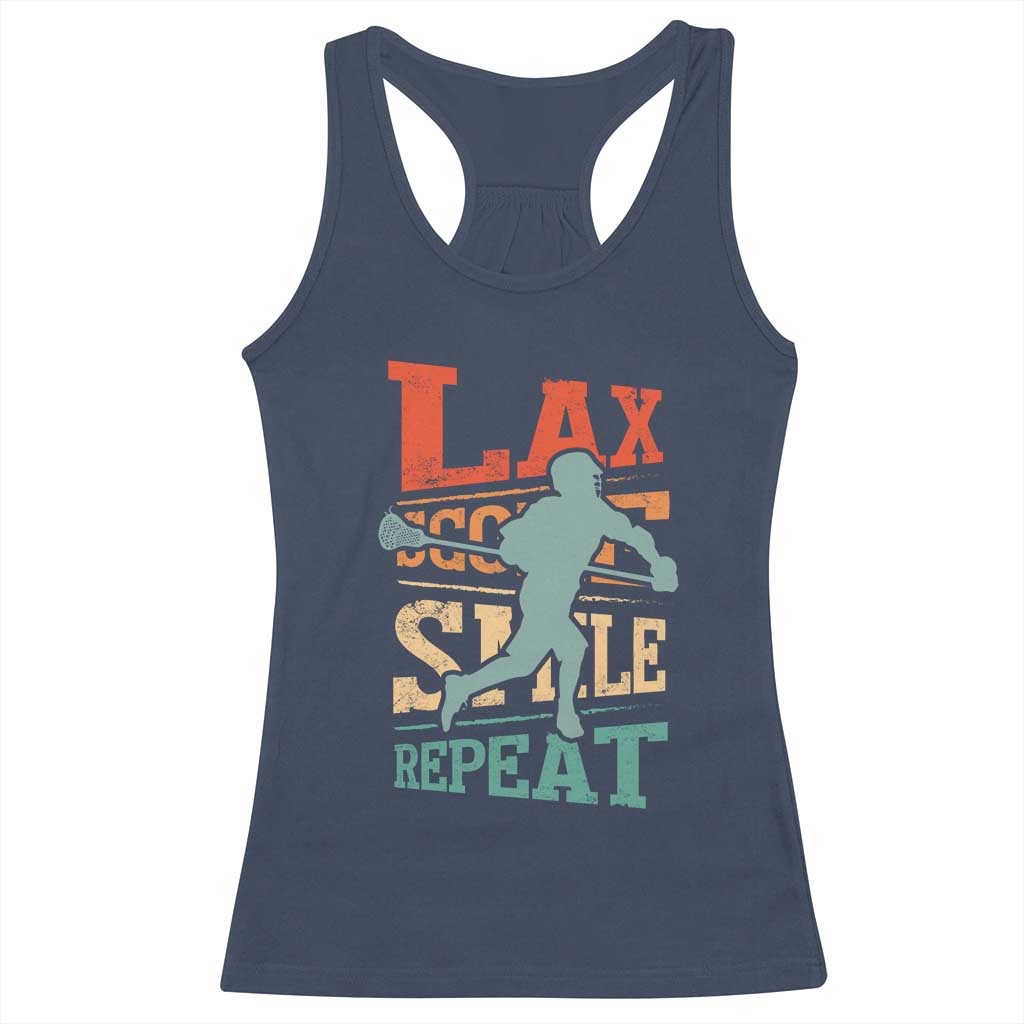 Funny Lax Score Smile Repeat Racerback Tank Top Lax Lacrosse Lover