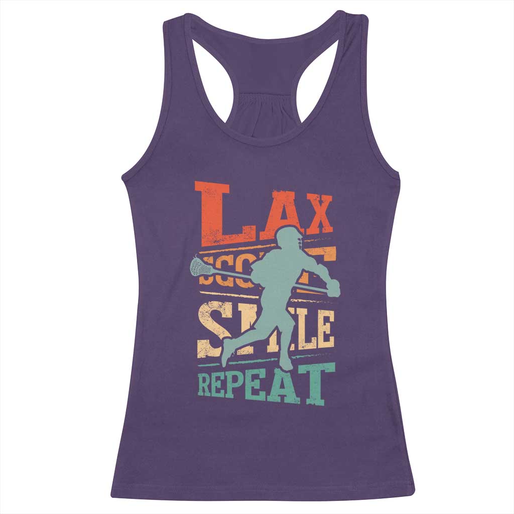 Funny Lax Score Smile Repeat Racerback Tank Top Lax Lacrosse Lover