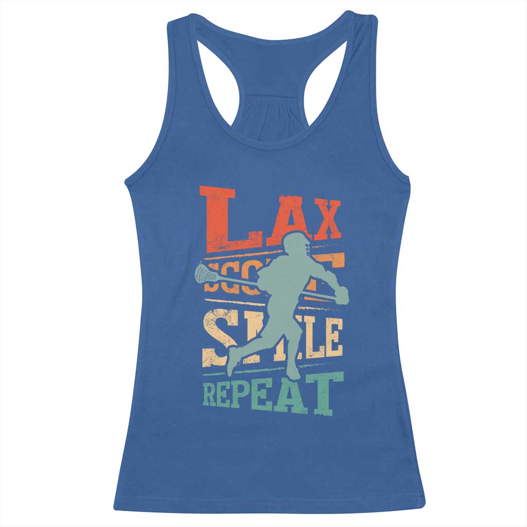 Funny Lax Score Smile Repeat Racerback Tank Top Lax Lacrosse Lover