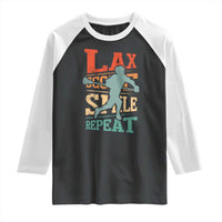 Funny Lax Score Smile Repeat Raglan Shirt Lax Lacrosse Lover
