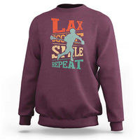Funny Lax Score Smile Repeat Sweatshirt Lax Lacrosse Lover
