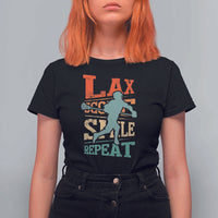 Funny Lax Score Smile Repeat T Shirt For Women Lax Lacrosse Lover