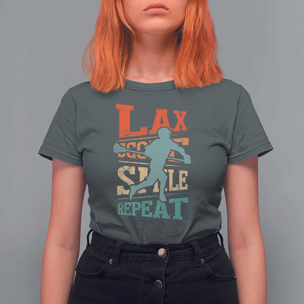 Funny Lax Score Smile Repeat T Shirt For Women Lax Lacrosse Lover