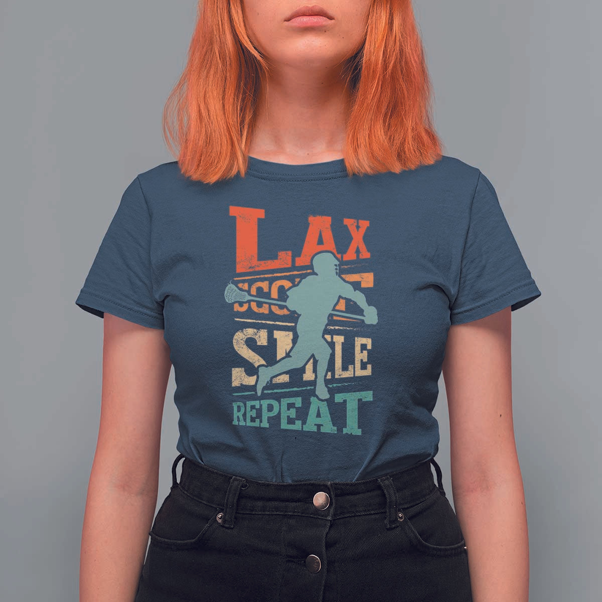 Funny Lax Score Smile Repeat T Shirt For Women Lax Lacrosse Lover