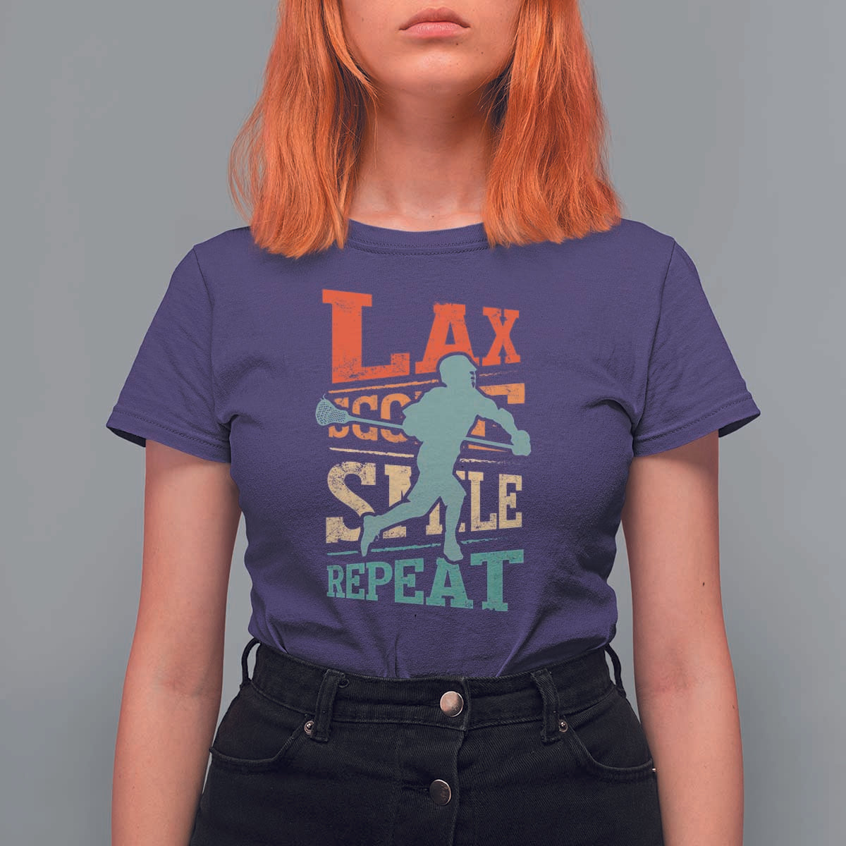 Funny Lax Score Smile Repeat T Shirt For Women Lax Lacrosse Lover