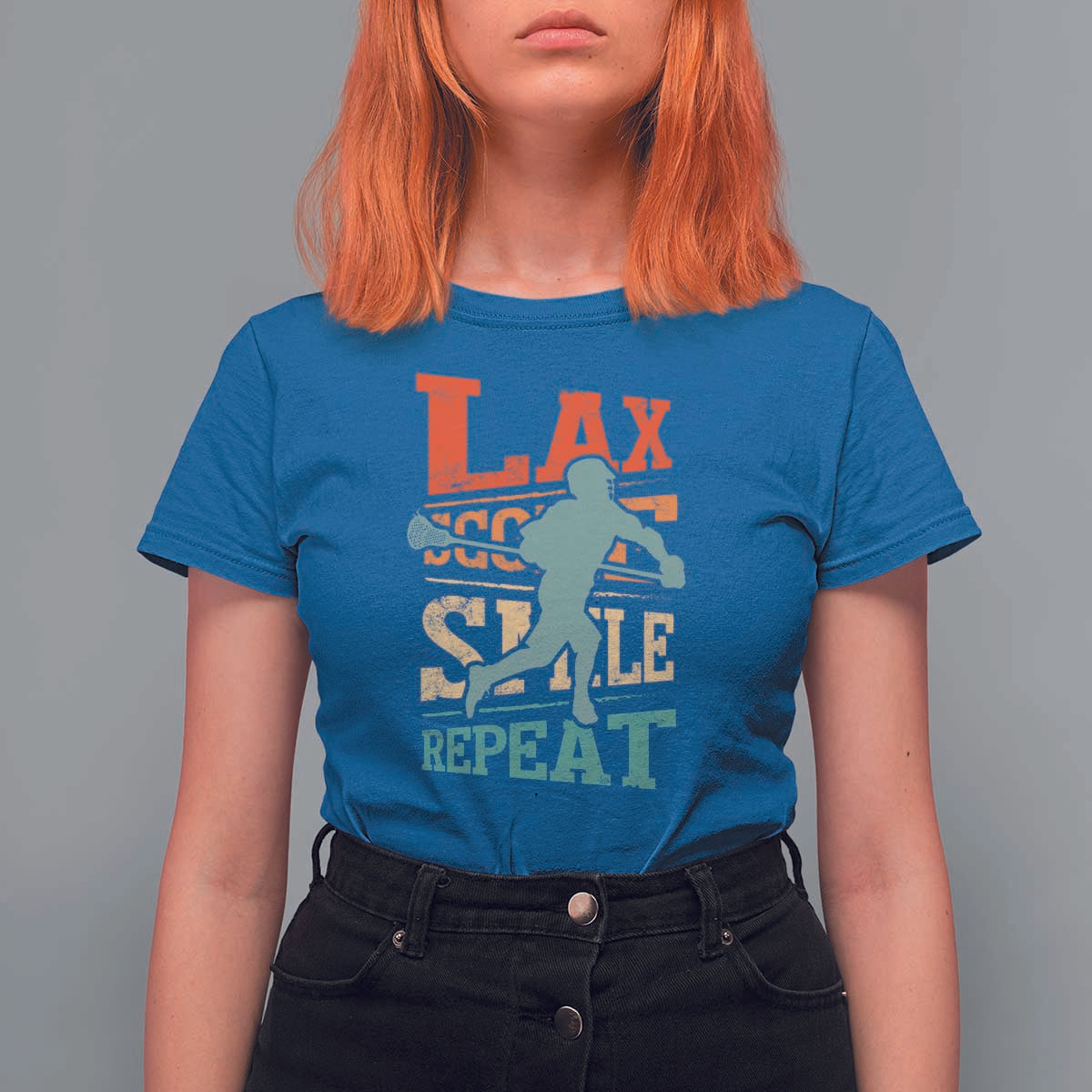 Funny Lax Score Smile Repeat T Shirt For Women Lax Lacrosse Lover