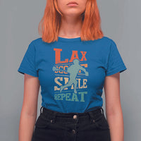 Funny Lax Score Smile Repeat T Shirt For Women Lax Lacrosse Lover
