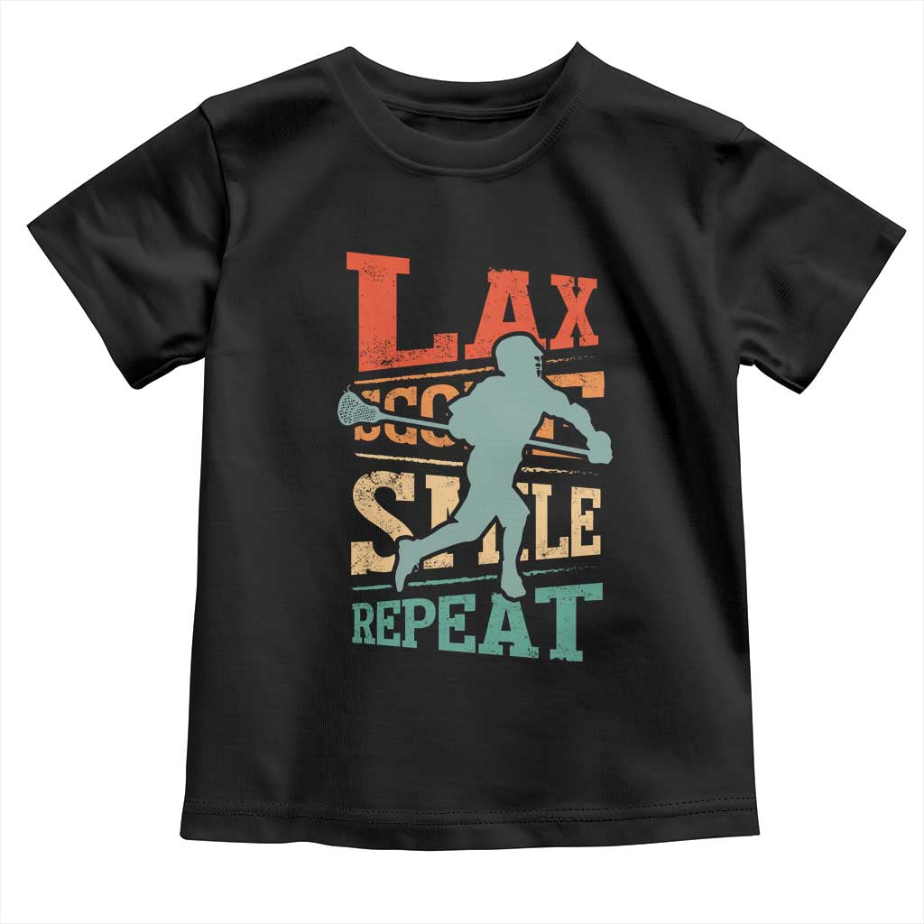 Funny Lax Score Smile Repeat Toddler T Shirt Lax Lacrosse Lover