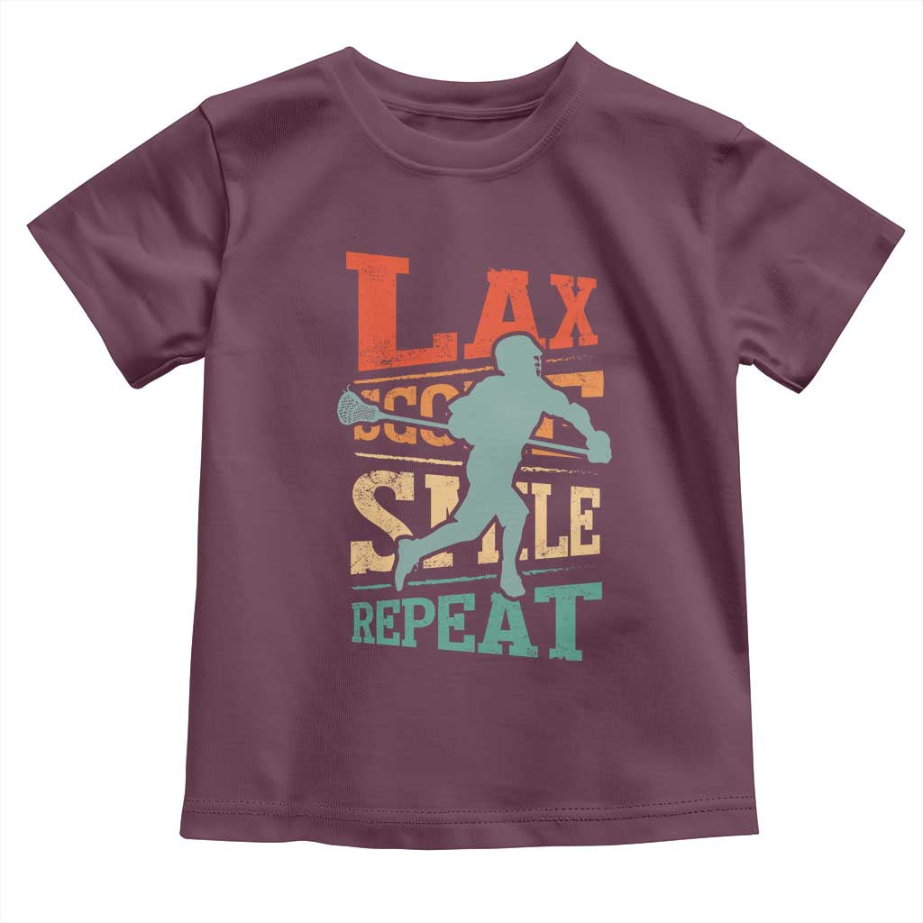 Funny Lax Score Smile Repeat Toddler T Shirt Lax Lacrosse Lover