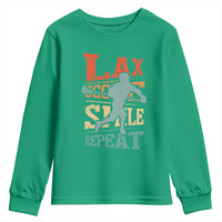 Funny Lax Score Smile Repeat Youth Sweatshirt Lax Lacrosse Lover