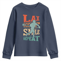 Funny Lax Score Smile Repeat Youth Sweatshirt Lax Lacrosse Lover