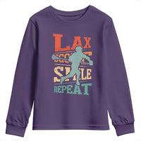 Funny Lax Score Smile Repeat Youth Sweatshirt Lax Lacrosse Lover