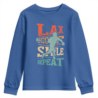Funny Lax Score Smile Repeat Youth Sweatshirt Lax Lacrosse Lover