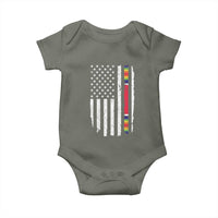 WW2 World War II Vintage American Flag Baby Onesie - Wonder Print Shop